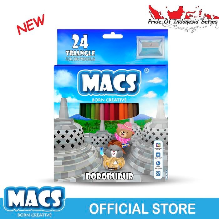 

Macs Pensil Warna Borobudur 24 Color Pencils