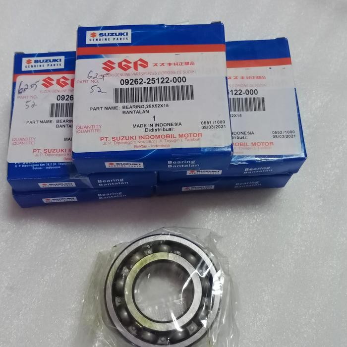 SUZUKI LAHAR 6205 ASLI SGP 09262-25122-000 BANTALAN 25X52X15MM ORIGINAL SUZUKI MOTOR BEARING