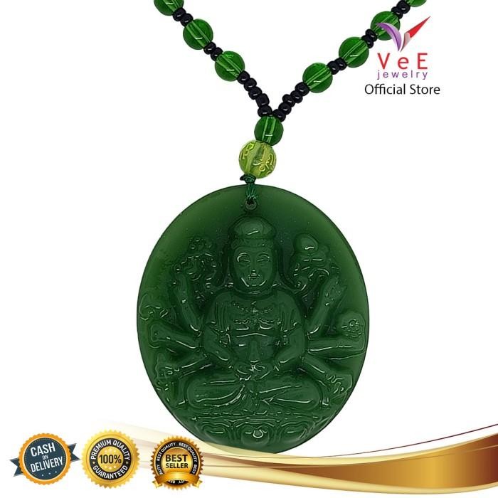 New // Kalung Liontin Batu Giok Asli Cina Dewi Betari Durga Uma Parwati - Vee // 100% Original