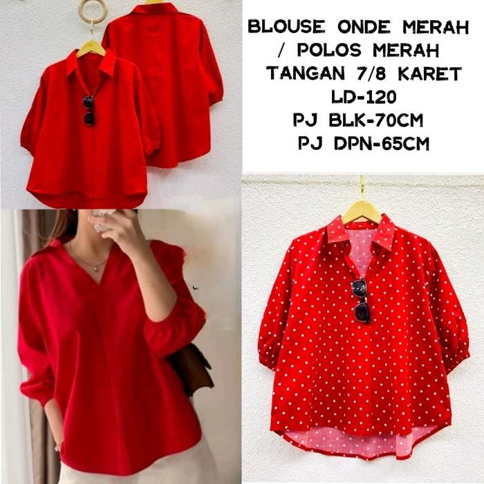 Kemeja Katun Polos Wanita / Atasan Merah Untuk Wanita / Kemeja Katun Jumbo