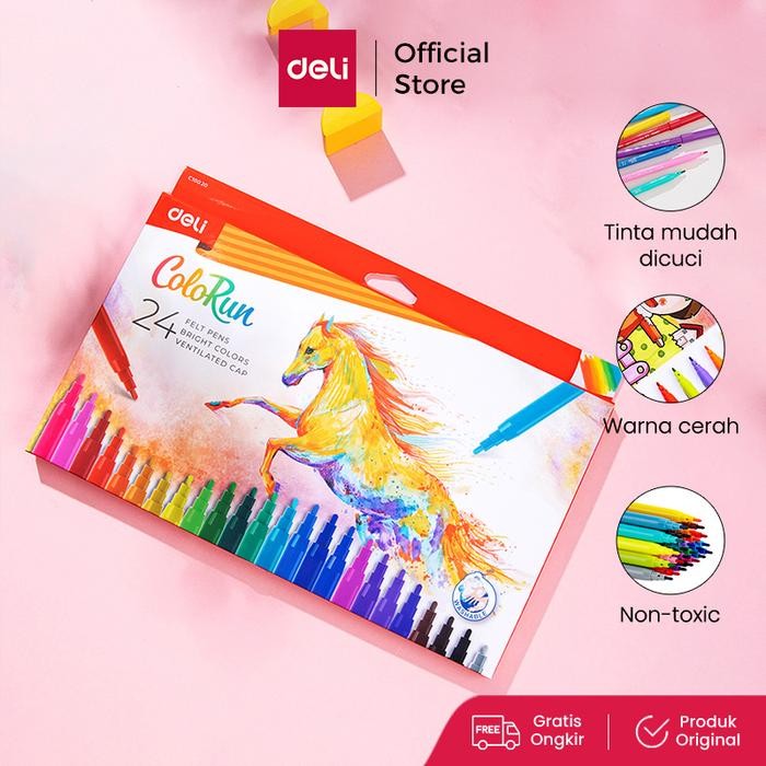 

SARI Deli Ec10020 Felt Pen 24 Colors