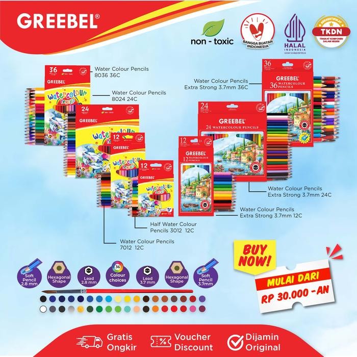

SARI Greebel Pensil Warna Watercolour / Pensil Warna Greebel / Coloring Pencil Warna Aman
