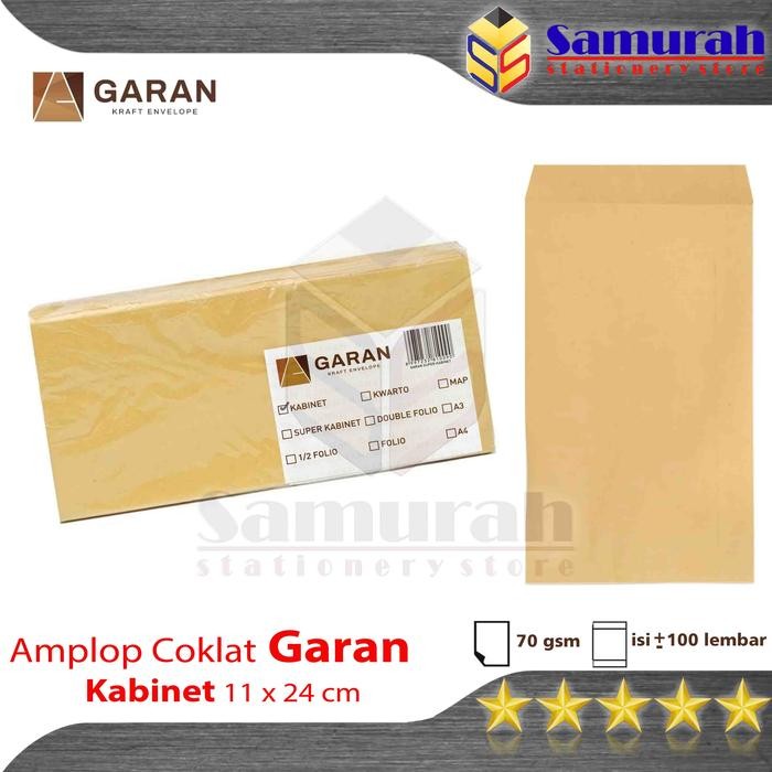 

5WUM Amplop Kertas Coklat Garan Ukuran Kabinet / Gaji Kaca Kiri - Kanan