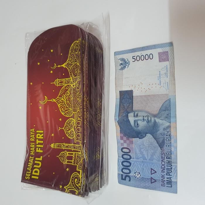 

SARI Grosir 1Pak Ampau Lebaran Amplop Idul Fitri 100 Pcs Ukuran Besar L 8X1