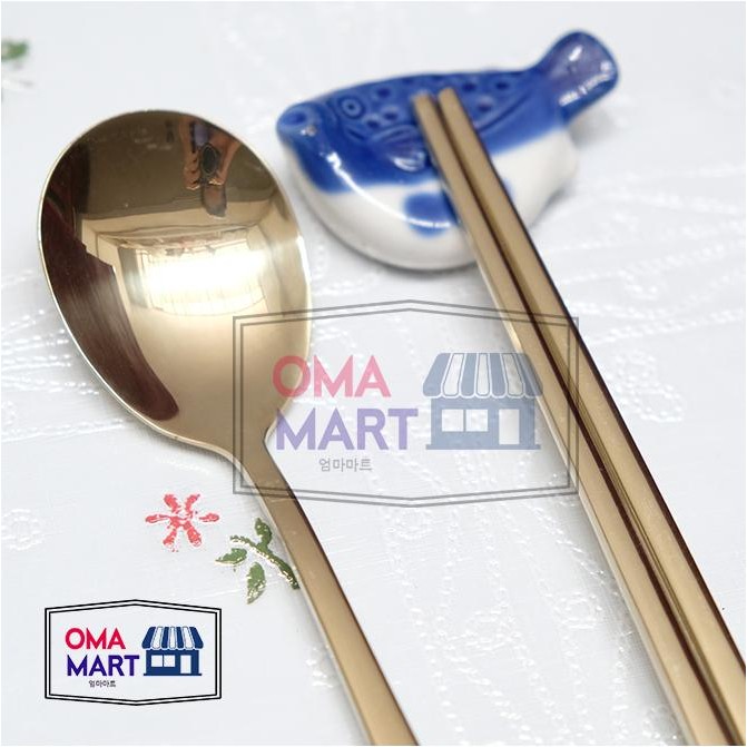 BSKU Sujeo Asli Korea / Sujeo Sendok Sumpit Korea / Sujeo Murah Warna Gold