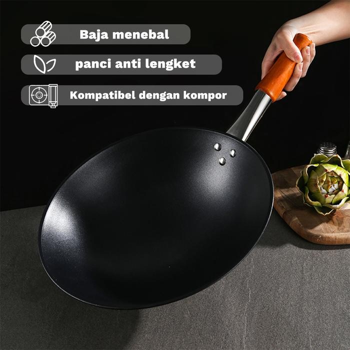 CodWajan Seasoning Wajan Baja Wajan Kuali 34Cm Wajan Masak Wok
