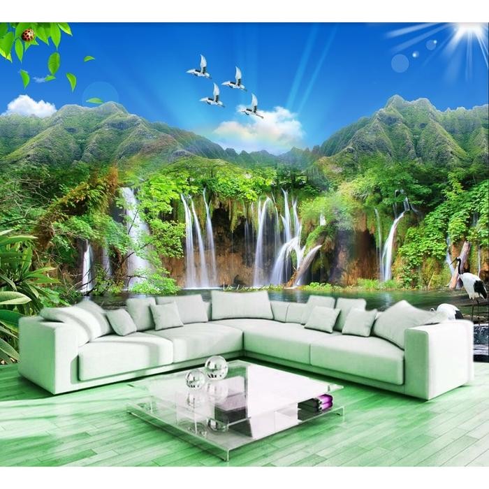 WALLPAPER 3D CUSTOM WALLPAPER DINDING AIR TERJUN WATERFALL