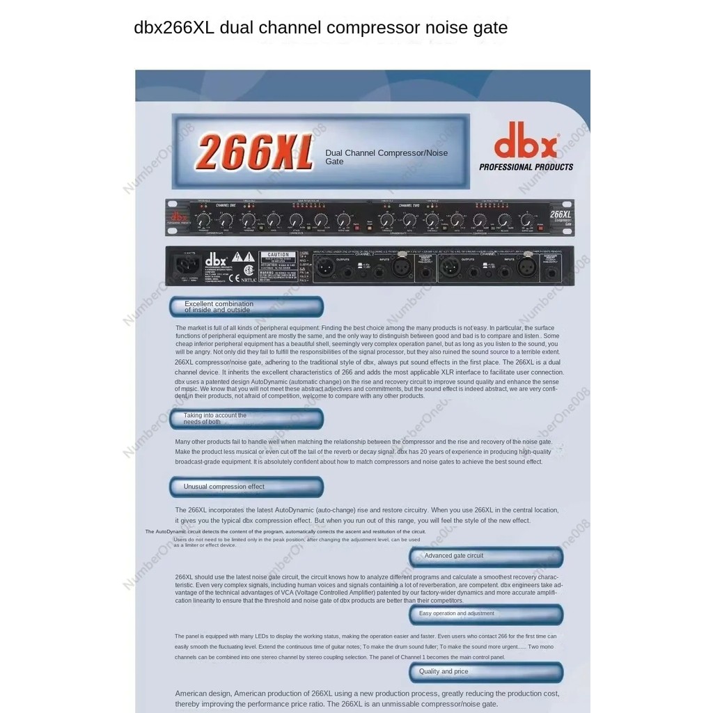 266XL Dual channel Compressor Gate feedback canceller electronic professional sample rate dbx for