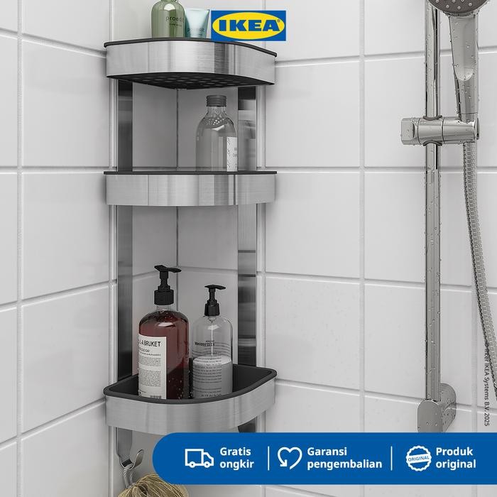 IKEA BROGRUND Rak Dinding Sudut untuk Kamar Mandi 19x58 cm