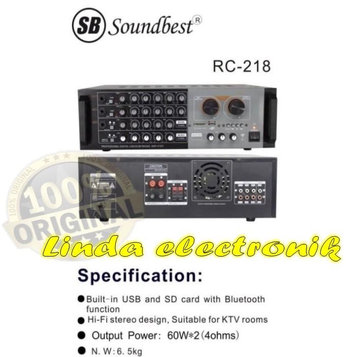 AMPLIFIER SOUNDBEST RC218 / RC 218 BLUETOOTH ORIGINAL