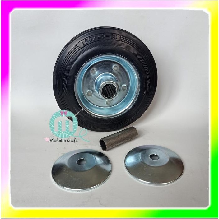 Roda troli 6" whell only roda karet 6 inch roda gerobak