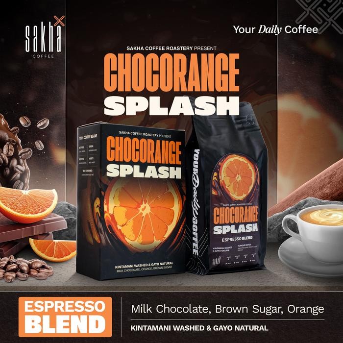

CHOCORANGE SPLASH Kopi Espresso Blend Arabica Coffee Biji Bubuk Murni Coffe Beans