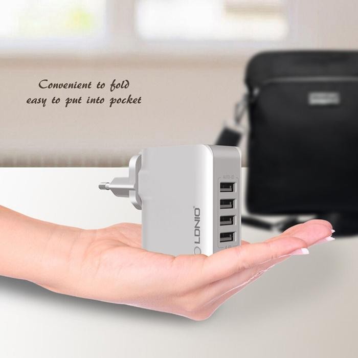CHARGER ADAPTER LDNIO A4403 ORIGINAL / KEPALA CHARGER TRAVEL USB PORT WALL