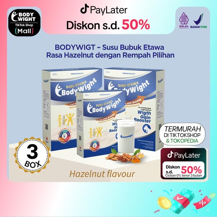 

Susu Etawa BODYWIGHT Paket 3 Box Tinggi Protein Dan Kalori Kemasan 250gr