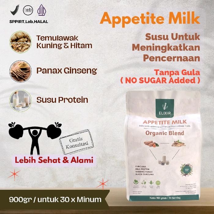 

Elixir Appetite Milk 900gr - Susu Peningkat Pencernaan