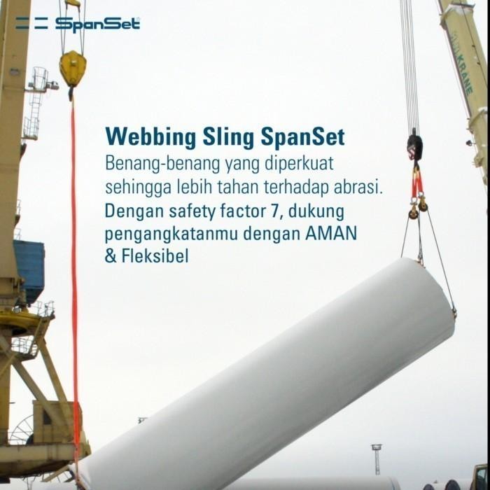

[B8000-7M] Spanset Webbing Sling Double Ply 8 Ton X 7 Meter, Safety Factor 7:1, Tali Angkut & Angkat