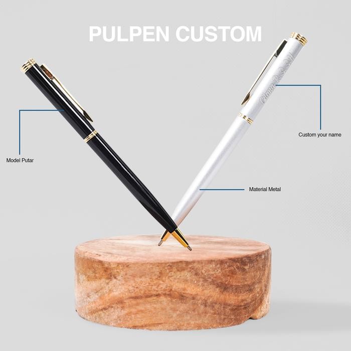 

Pulpen Metal Eksklusif Model Parker Putar Grafir Nama Logo Prodigo Aru