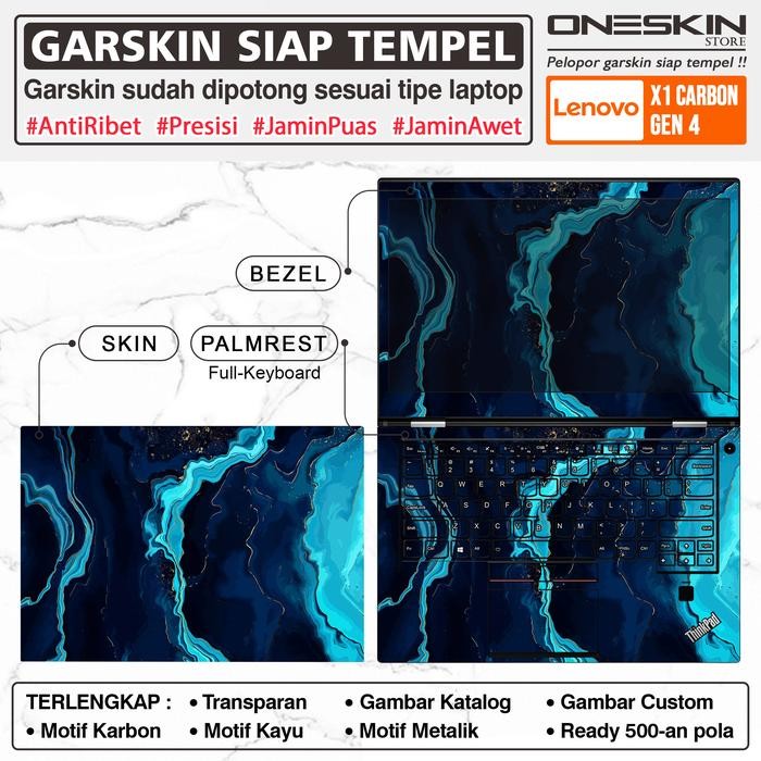 Siap Kirim Precut Garskin Sticker Laptop Lenovo ThinkPad X1 Carbon Gen 4,5,6 Fullbody Karbon