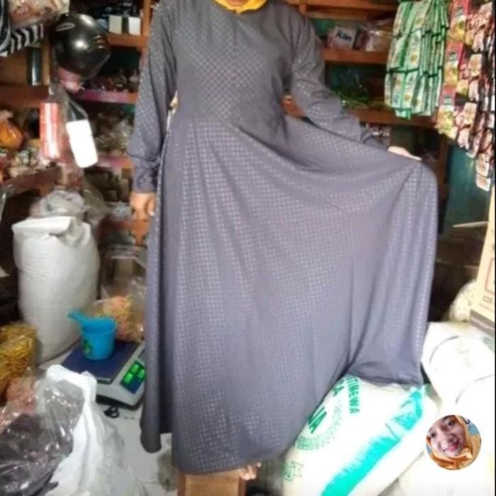 Gamis Hermosa Motif Tartan Warna Abutua/Gamis Abu Tua/Gamis Abu Tua Mu