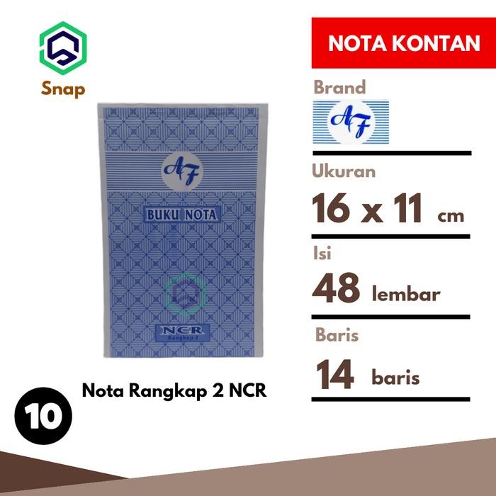 

Nota Bon Kontan 2 Rangkap 2 Ply Kecil AF / Pack isi 10 Buku