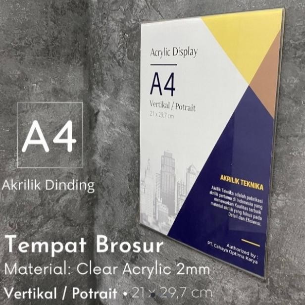

Tempat Brosur Tempel / Acrylic Sign Brosur A4