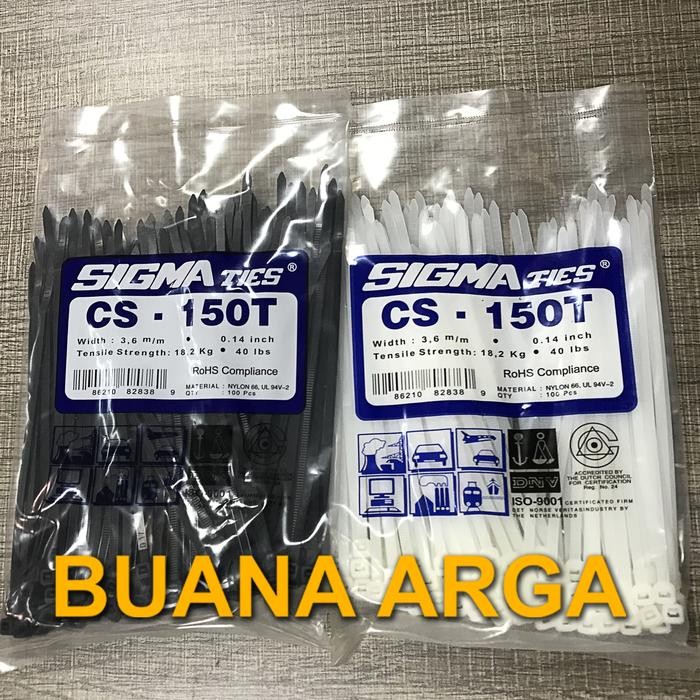 

Cable Ties Sigma CS-150 Hitam / Putih CV - 150T Kabel Tie CS - 150