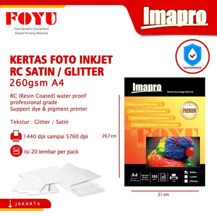 

Kertas Foto Inkjet Imapro Professional RC Glitter 260gsm A4
