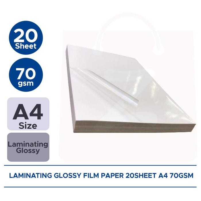 

Kertas Foto Laminating Glossy Film Paper 20sheet A4 70 gsm