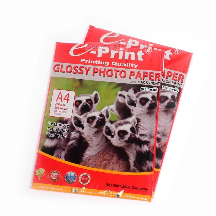 

E-print Glossy Paper A4 260Gsm 20S / Kertas Photo Glossy [ Koala ]