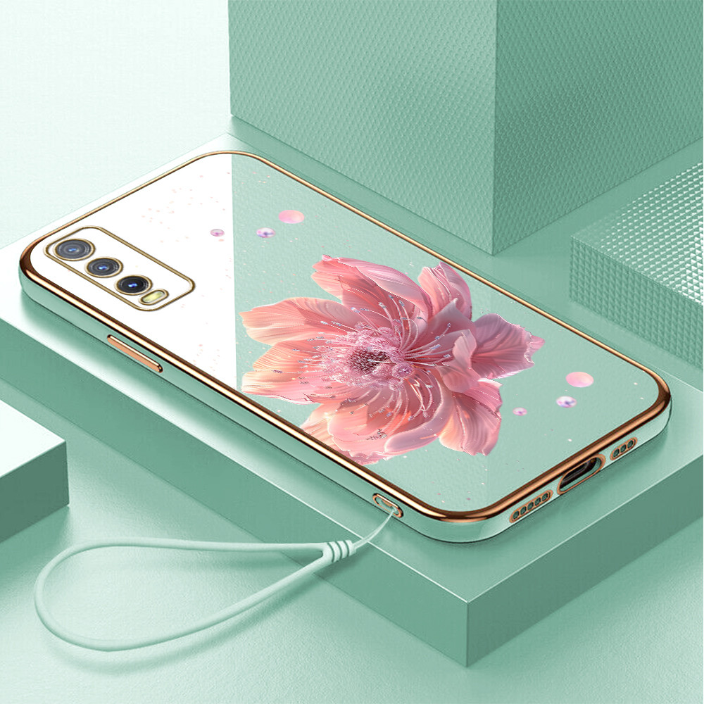 Casing Hp Untuk VIVO Y20i Y20S Y12S Y20 Y12A G 2021 Case Softcase Kesing Cassing Soft Sofcase Bunga 