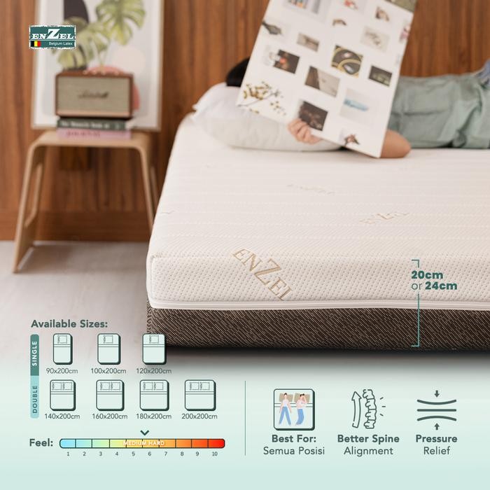 Enzel Classic - Kasur Full Latex - Medium Hard - 20 Cm