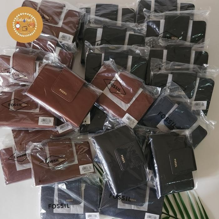 Menarik Fossil Dompet Madison Multi Black Brown Dengan Card Tag Dustbag Pengganti Size 14X9.5Cm