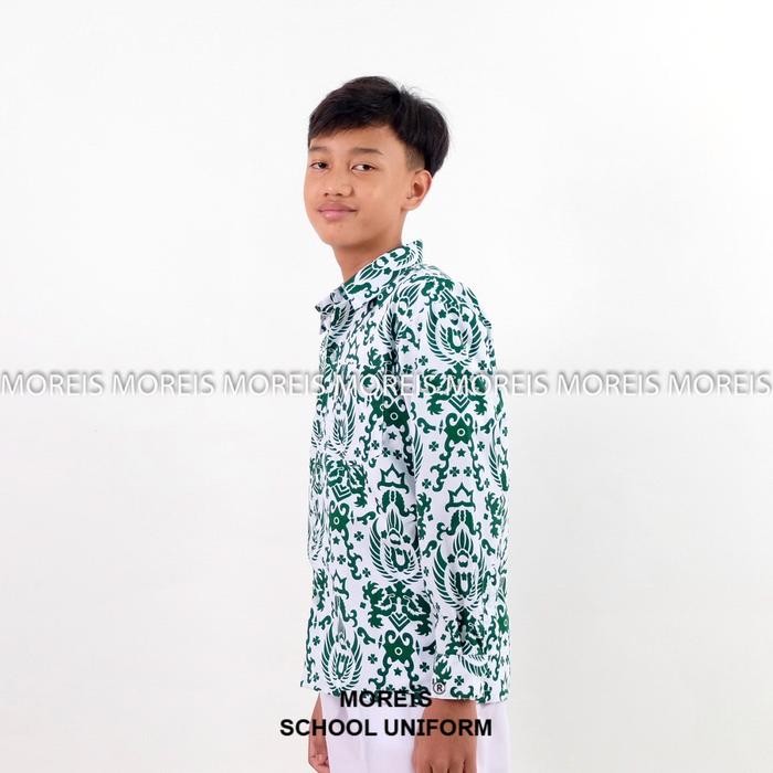 (Allthebest) Seragam Batik Garuda Panjang Hijau SD/MI/TK/PAUD