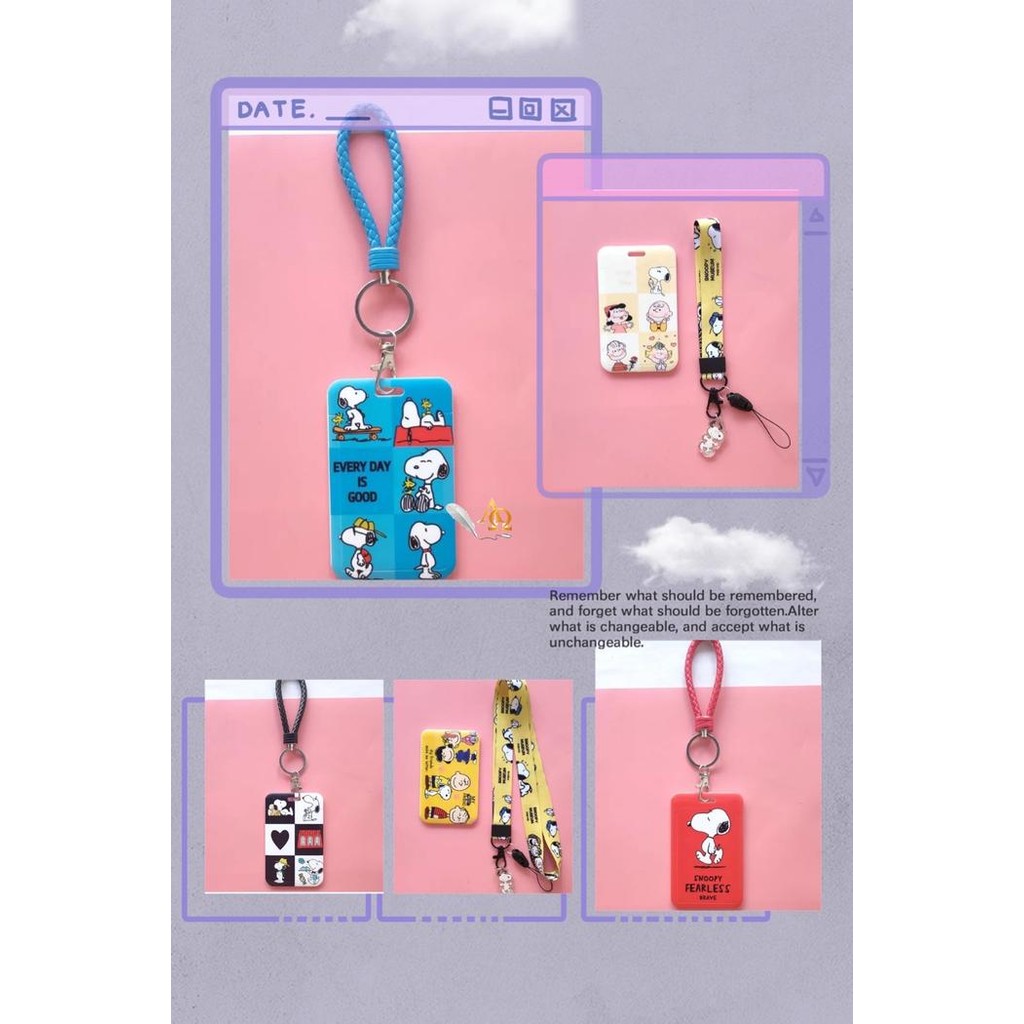 

Baru Tempat Kartu Unik Tali Motif Snoopy Imut - Card Holder Anak & Dewasa