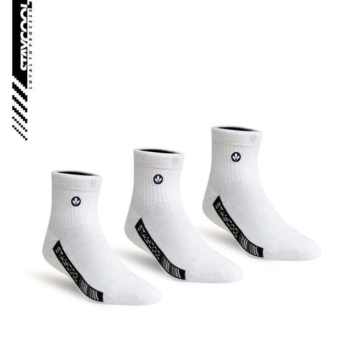 StayCool Sock Kaos Kaki Fashion Ankle Basic OG - Off White 3 Set