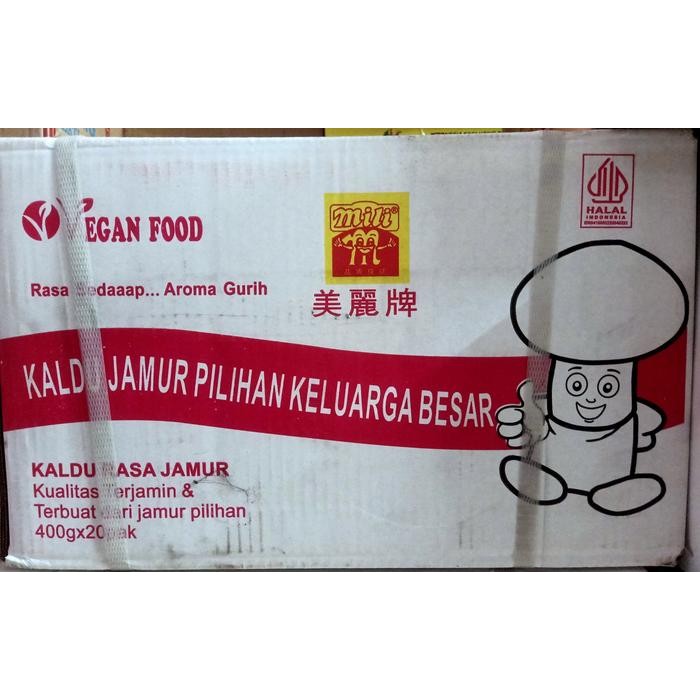 

Kaldu Jamur MILI ( Dos ) - 400gr Penyedap Rasa Vegetarian