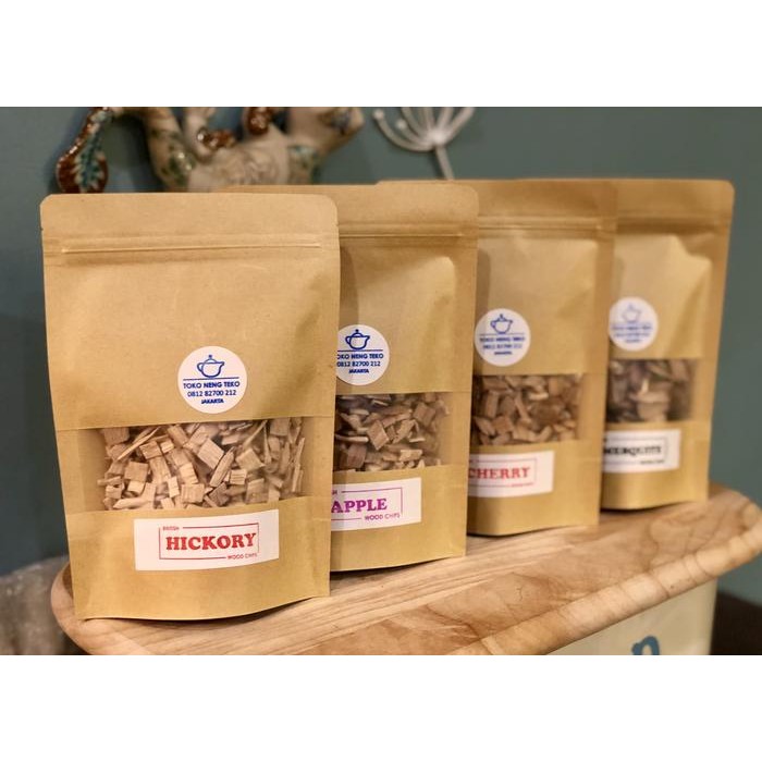 

Set Wood Chips isi 4 Hickory Apple Cherry Mesquite kayu asap BBQ Chip