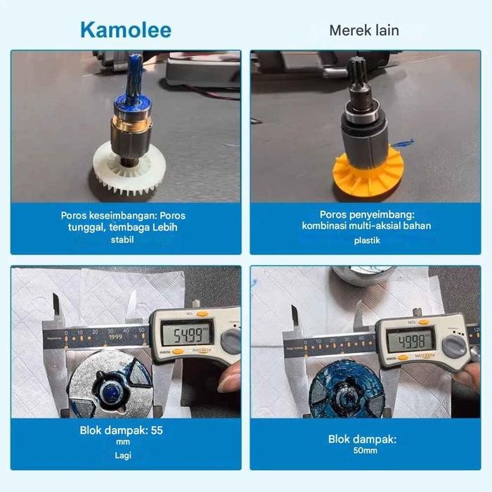 Impact Jumbo Baterai Torsi Besar Kamolee - Cordless Impact Wrench Dtw700/1800N.M - Impact Baterai