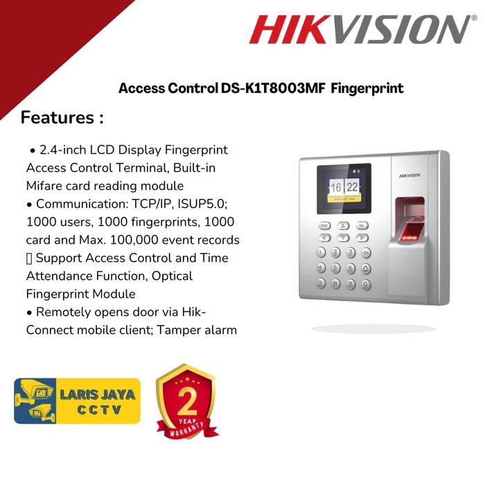 DS-K1T8003MF Mesin Absensi Fingerprint Hikvision
