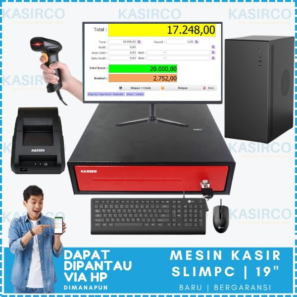 Mesin Kasir Komputer SlimPC Lengkap Siap Pakai