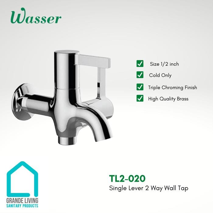Wasser Kran Tembok Cabang 2 Kran Shower Cabang Kuningan TL2-020