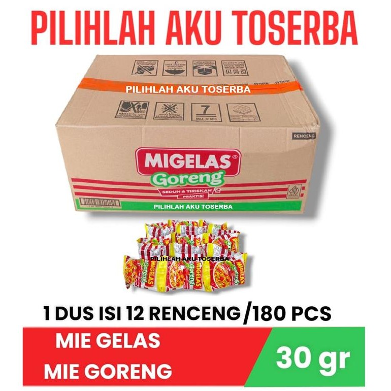 

Mie Gelas Migelas GORENG @30 Gr - ( HARGA 1 DUS )