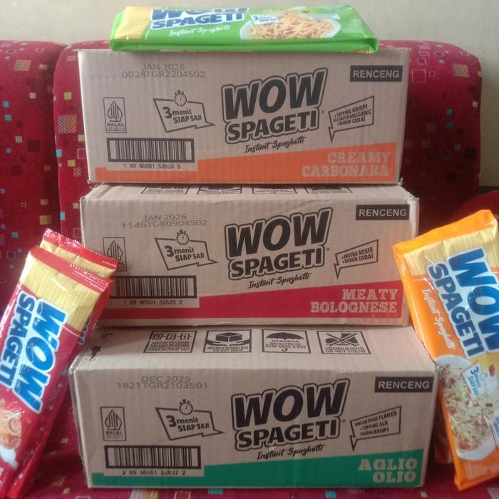 

WOW spaghetti carbonara dan bolognese 1dus isi 40pcs