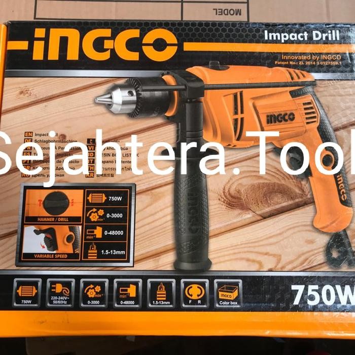 mesin bor listrik 13mm 750w impcat drill ingco ID7508