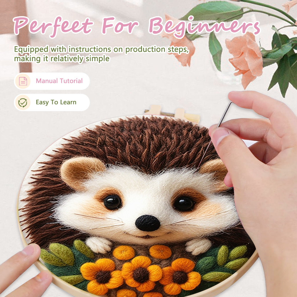 Cat Pattern Needle Felting Painting Kits For Adults Complete Needle Felting Starter Kits