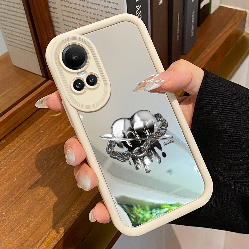 Casing Hp OPPO Reno 10 5G OPPO Reno 10 Pro 5G Case Casing Cinta rantai pola Kesing HP Cesing cermin 