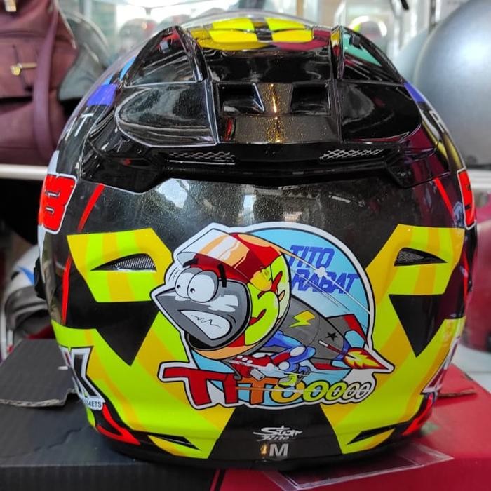 Helm Nhk R1 Gp Edition Tito Rabat Black Gliters Half Face