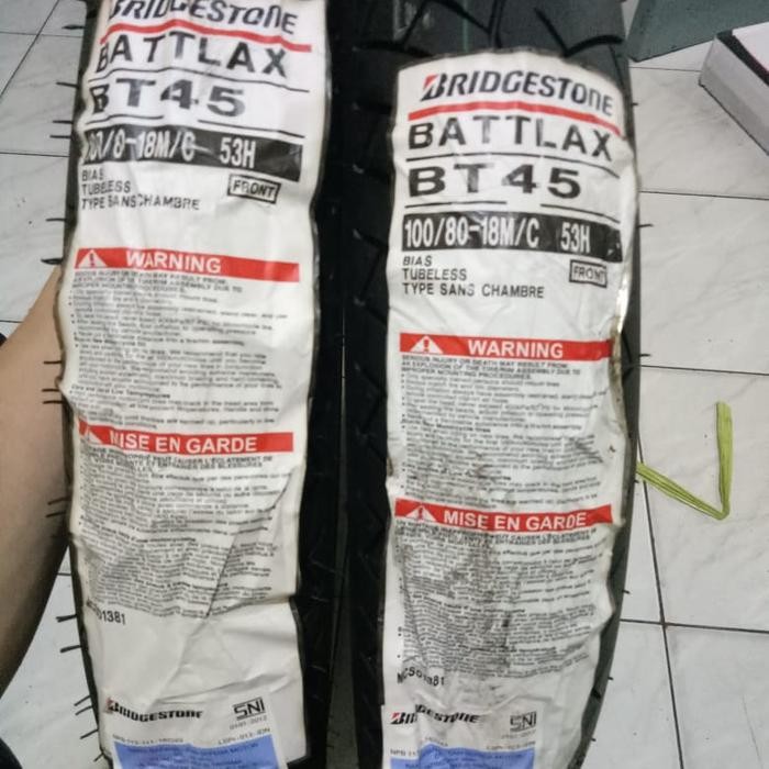 Paketan Ban Luar Bridgestone Battlax Bt45 Uk100/80-18&Bt45 Uk100/80-18
