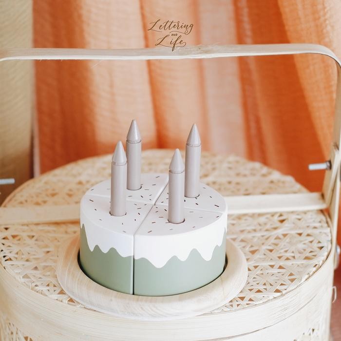 (Allthebest) Lettering and Life Matcha Cream Cake - Mainan Kayu Wooden Lettering and Life Matcha