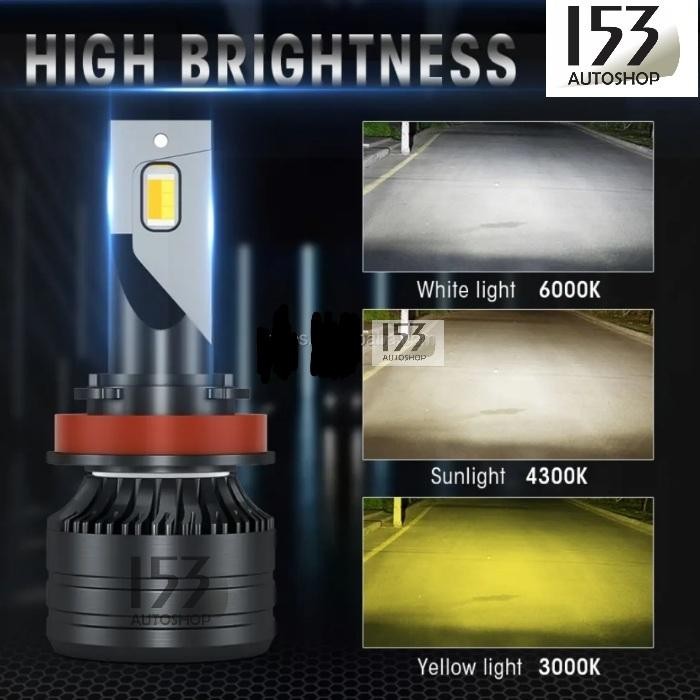 Best seller Bolamp Lampu H11/H1/HB3/HB4/H4 LED 50W 3 Warna Terlaris